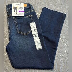 Seven7 Women’s Blue Tower Straight Crop Jeans NWT Size 4